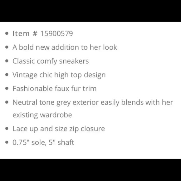 🆕JUSTICE BROWN FUR TRIM HIGH TOP SNEAKER 2🆕 - Picture 5 of 5